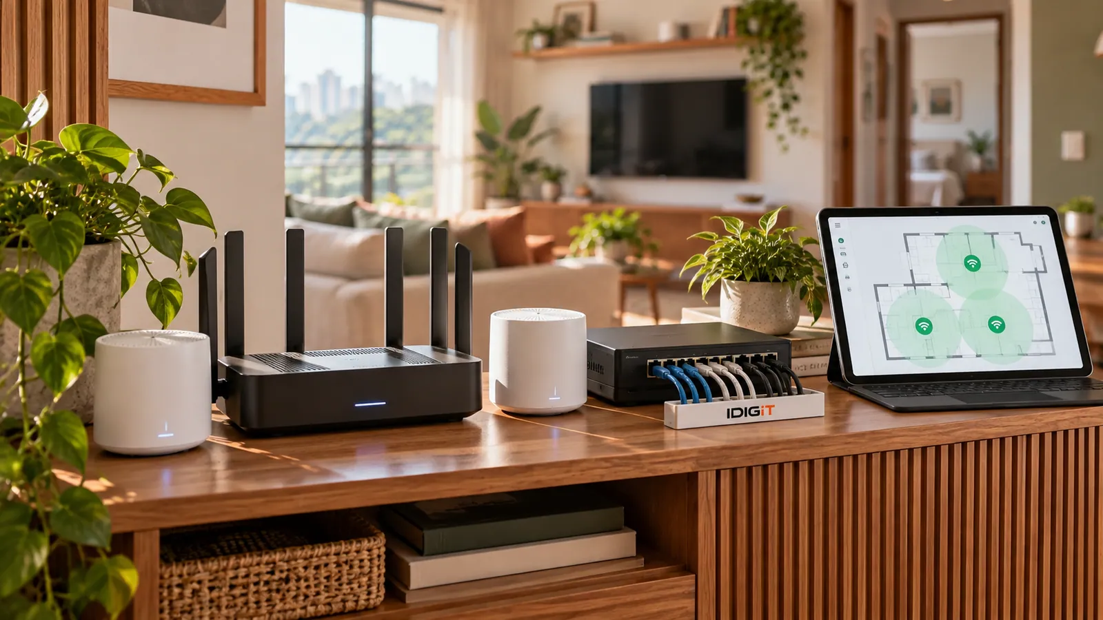 Avaliação profissional da cobertura de Wi-Fi residencial