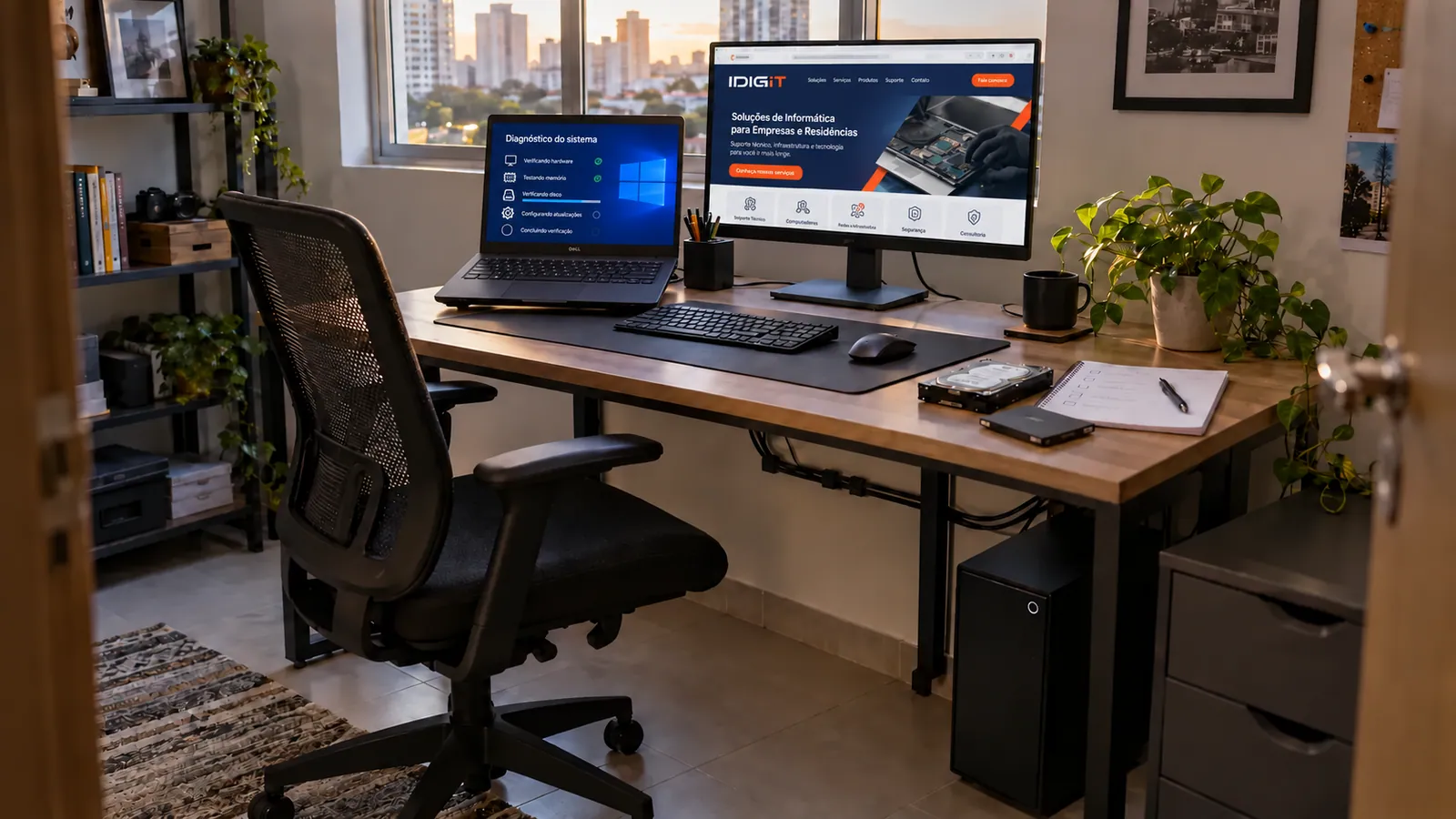 Bancada profissional para manutenção de PC e notebooks Windows