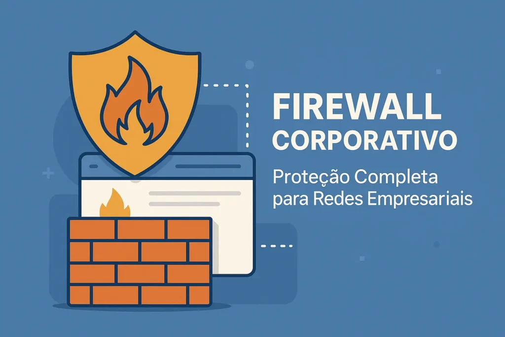 Firewall corporativo protegendo rede empresarial